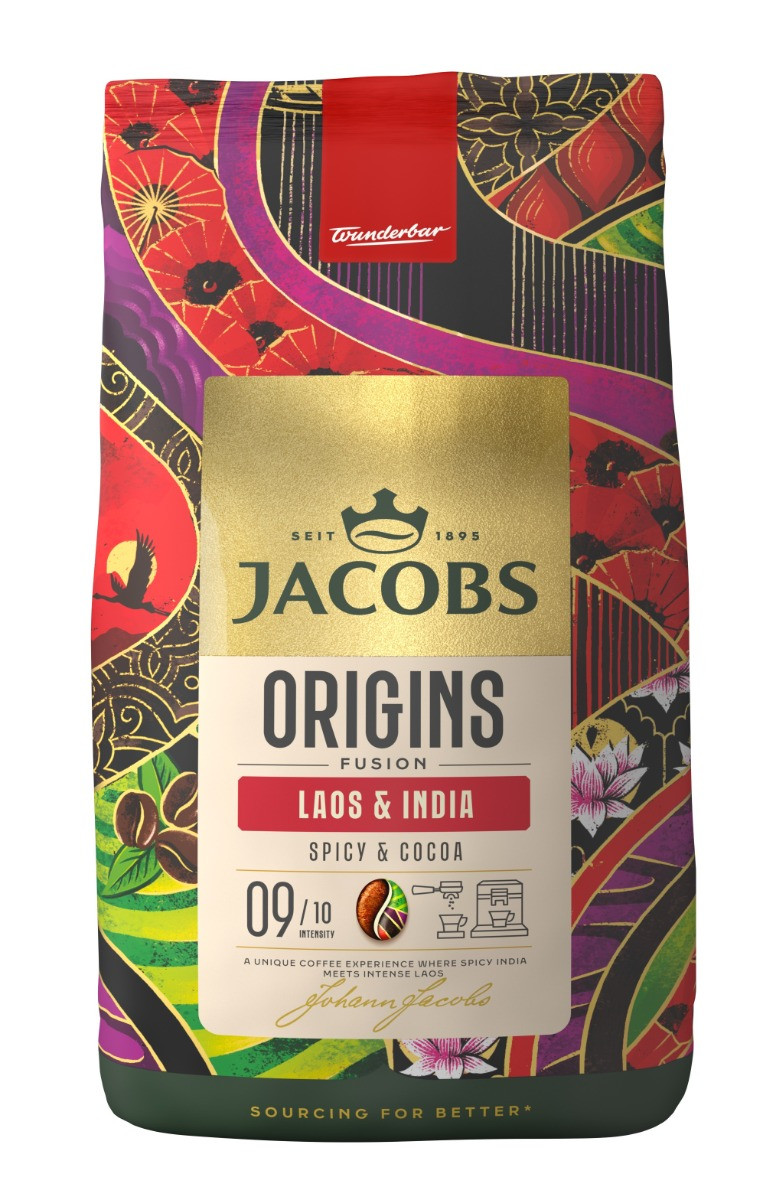 Jacobs Origins Laos & India zrnková káva 1000 g