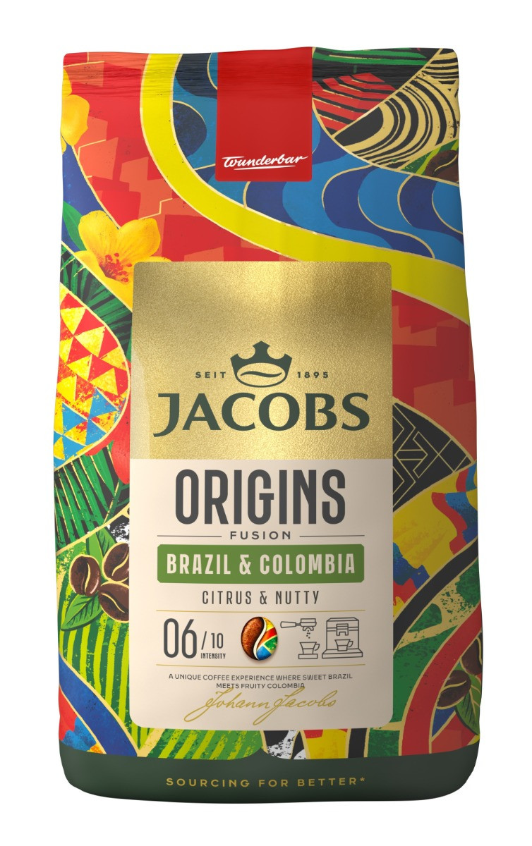 Jacobs Origins Brazil & Colombia zrnková káva 1000 g