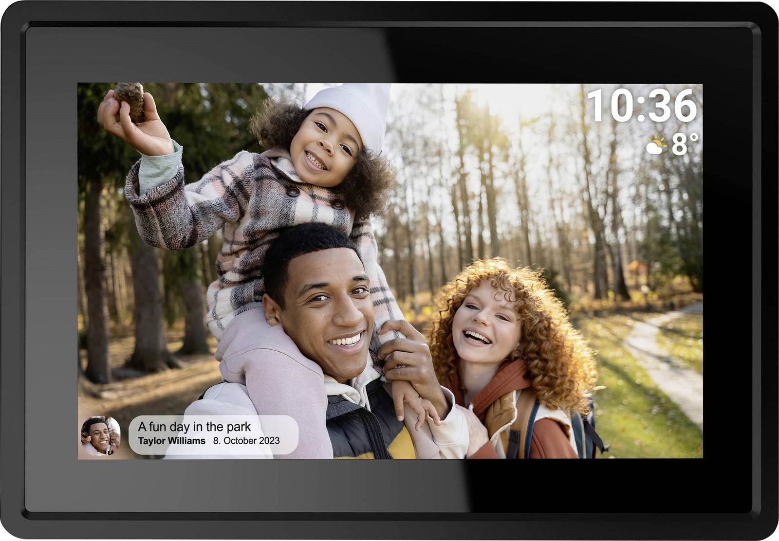 Denver PFF725b digitální WiFi fotorámeček 17.8 cm 7 palec Energetická třída (EEK2021): B (A - G) 1024 x 600 Pixel 8 GB černá
