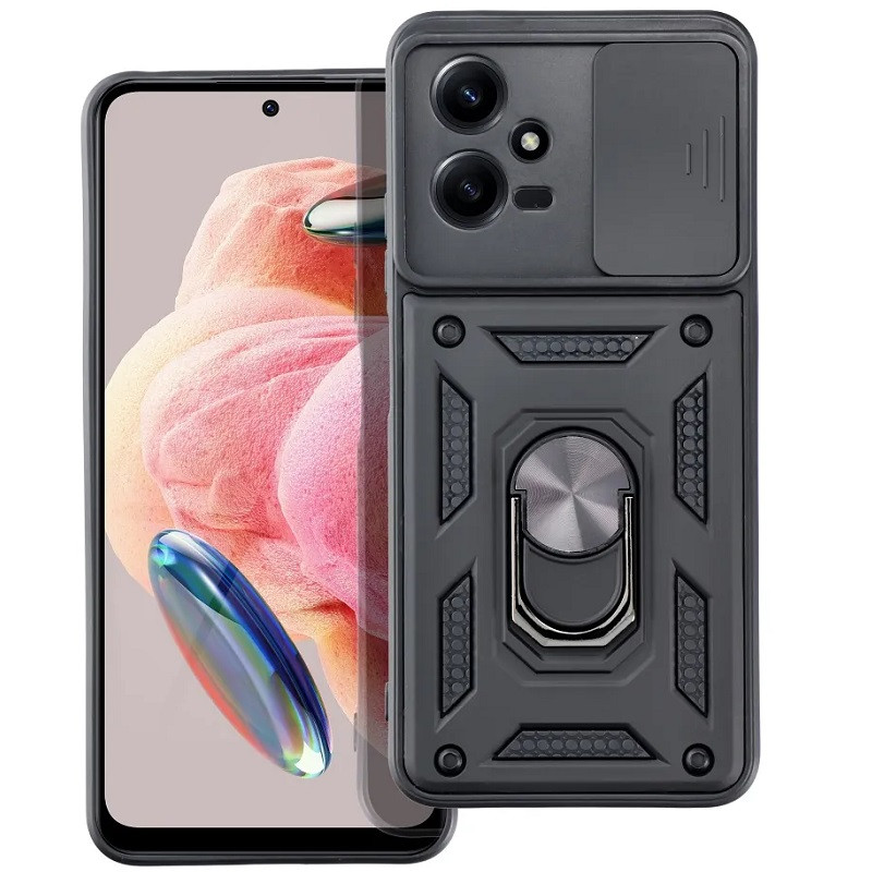 Pouzdro silikon Xiaomi Redmi 13 4G Slide Armor Cam Shield černé