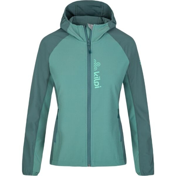 KILPI BALANS Dámská softshellová běžecká bunda, tyrkysová, velikost