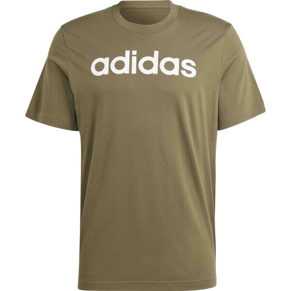 adidas ESSENTIALS SINGLE JERSEY EMBROIDERED LOGO Pánské triko, khaki, velikost