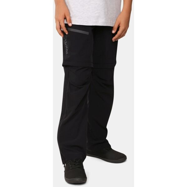 KILPI HOSIO Chlapecké outdoorové kalhoty 2 v 1, černá, velikost