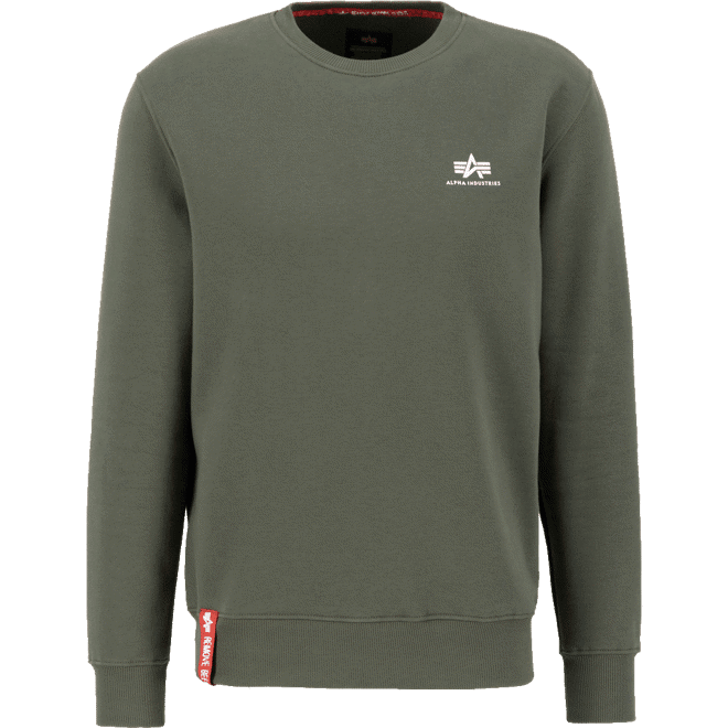 Alpha Industries Svetr  Basic Sweater Small Logo olivová tmavá S