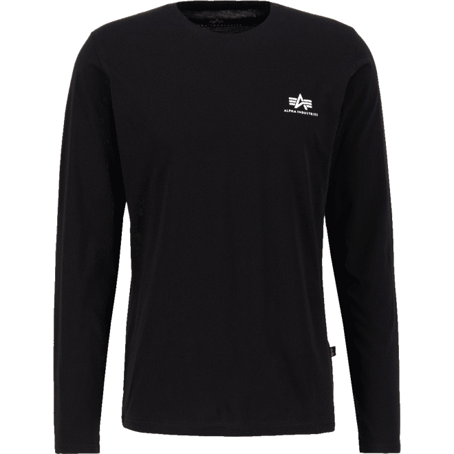 Alpha Industries Tričko  Basic LS Small Logo černé S