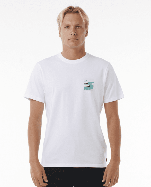 Tričko Rip Curl SURF REVIVAL LINED UP TEE White