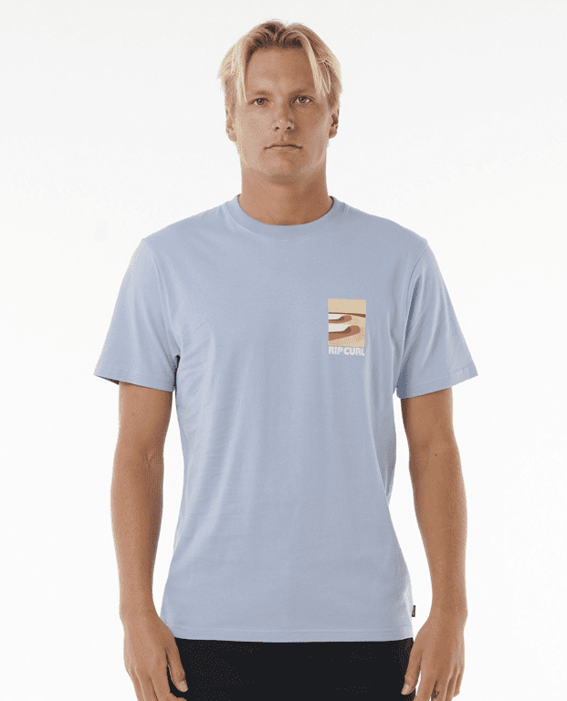 Tričko Rip Curl SURF REVIVAL LINED UP TEE Spray Blue