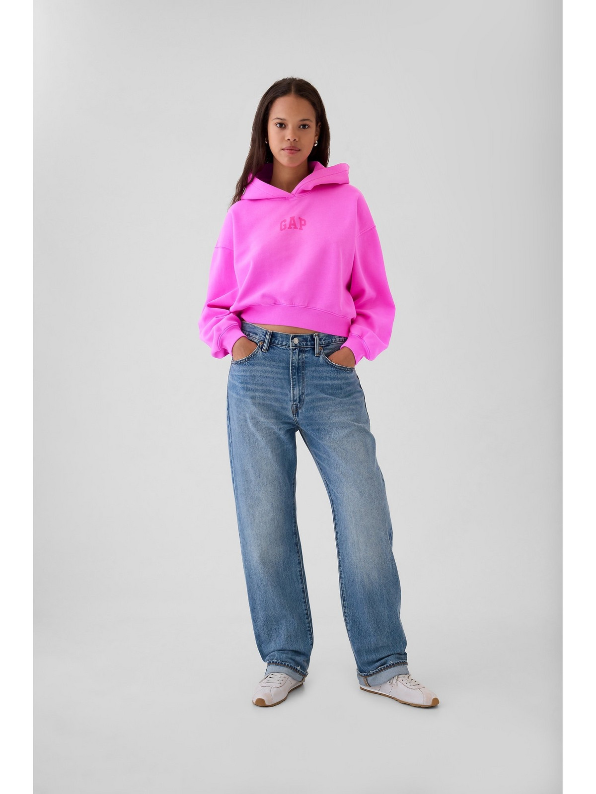 GAP Mikina s kapucí Logo Cropped - Dámské