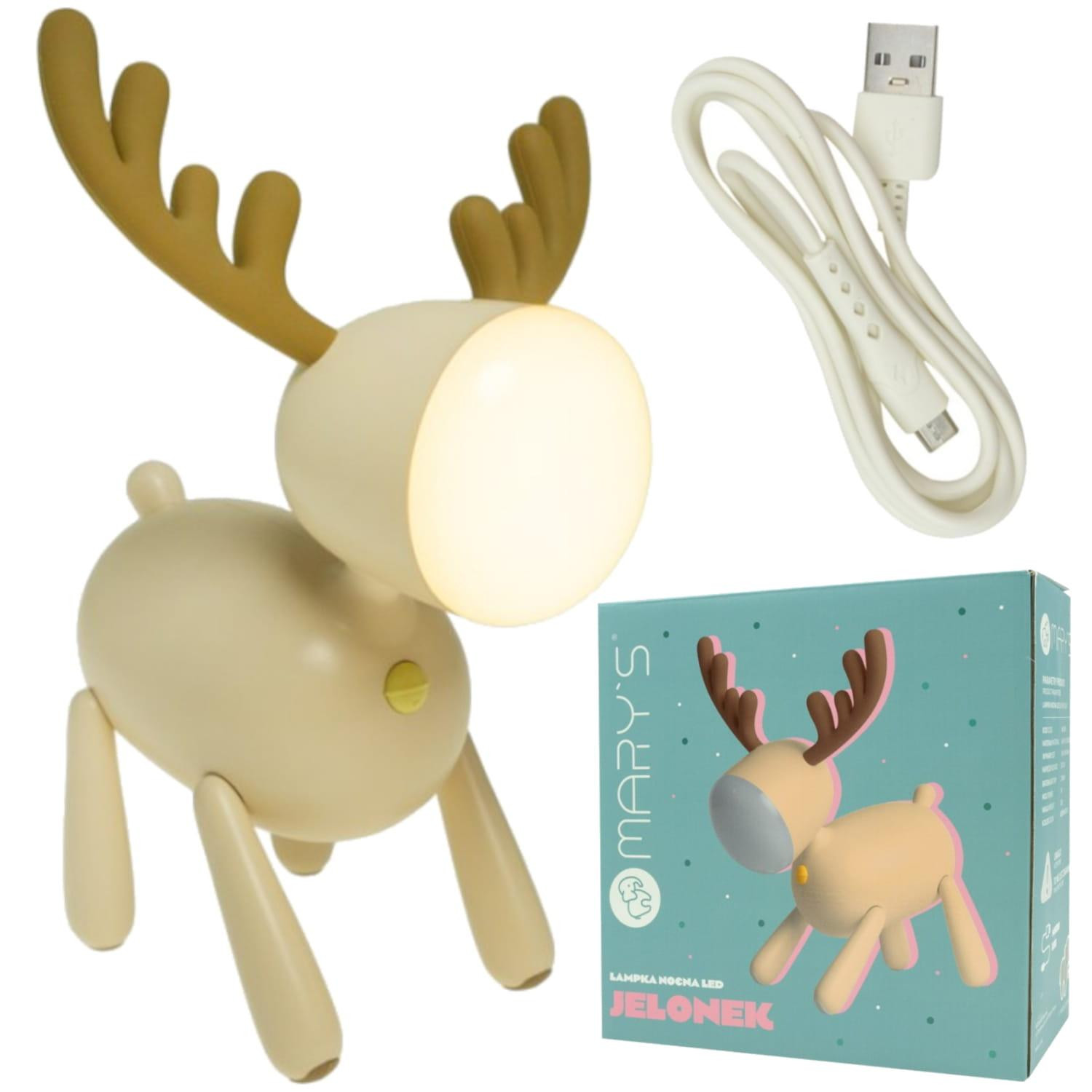 Berge Dětská LED noční lampa DEER béžová