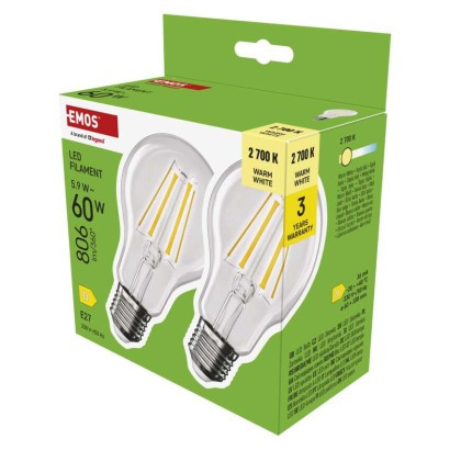 EMOS LED žárovka Filament A60 / E27 / 5,9 W (60 W) / 806 lm