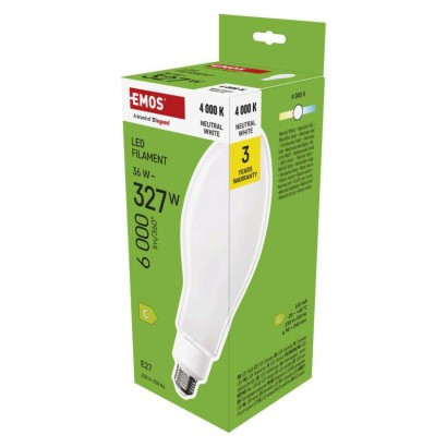 EMOS LED žárovka Filament ED90 / E27 / 36 W (327 W) / 6 000