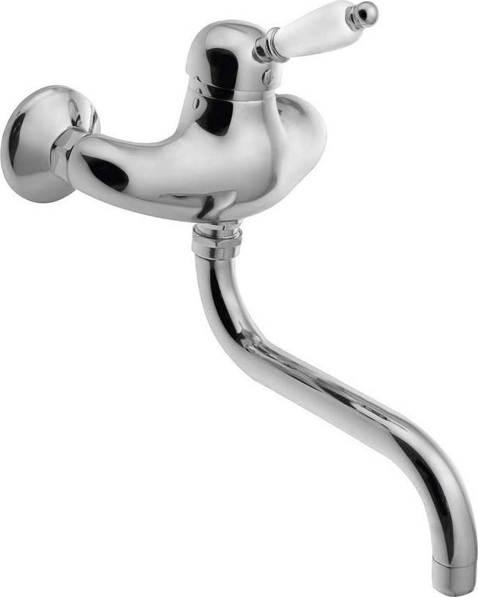 Nástěnná umyvadlová baterie ve stříbrné barvě (1 výstup) Kirké White – Sapho