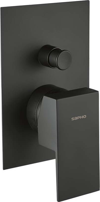 Matně černá podomítková sprchová baterie (2 výstupy) Latus – Sapho