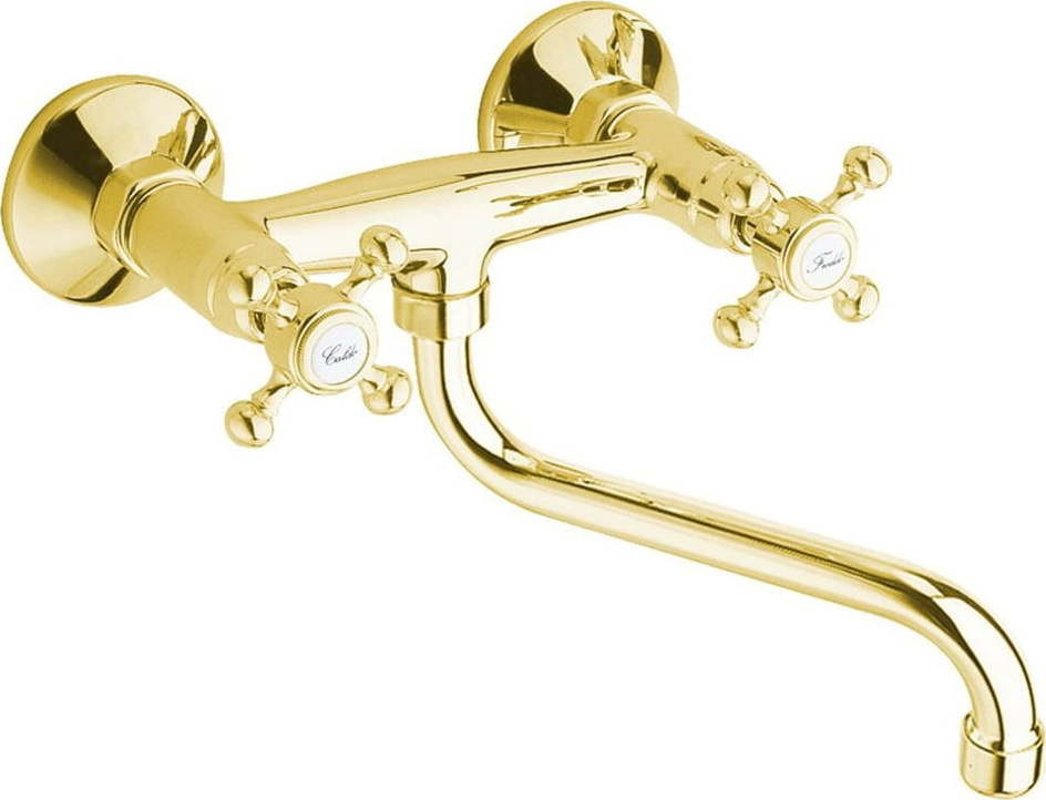 Nástěnná umyvadlová baterie ve zlaté barvě (1 výstup) Antea – Sapho
