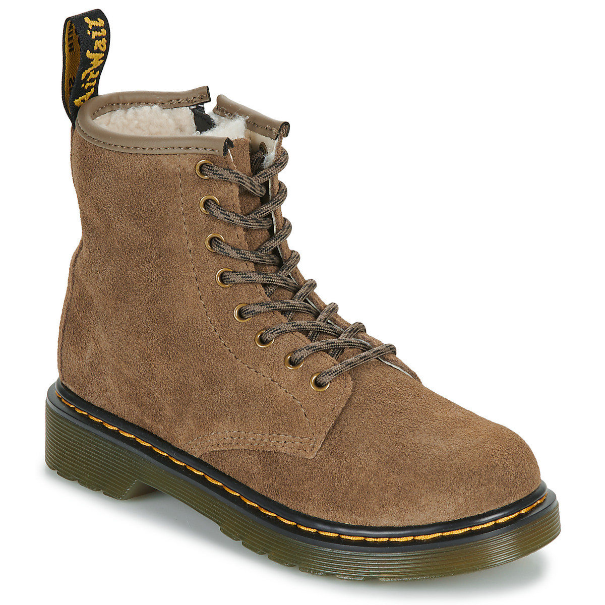 Dr. Martens  1460 Serena J Dark Khaki Bronx Suede  Béžová