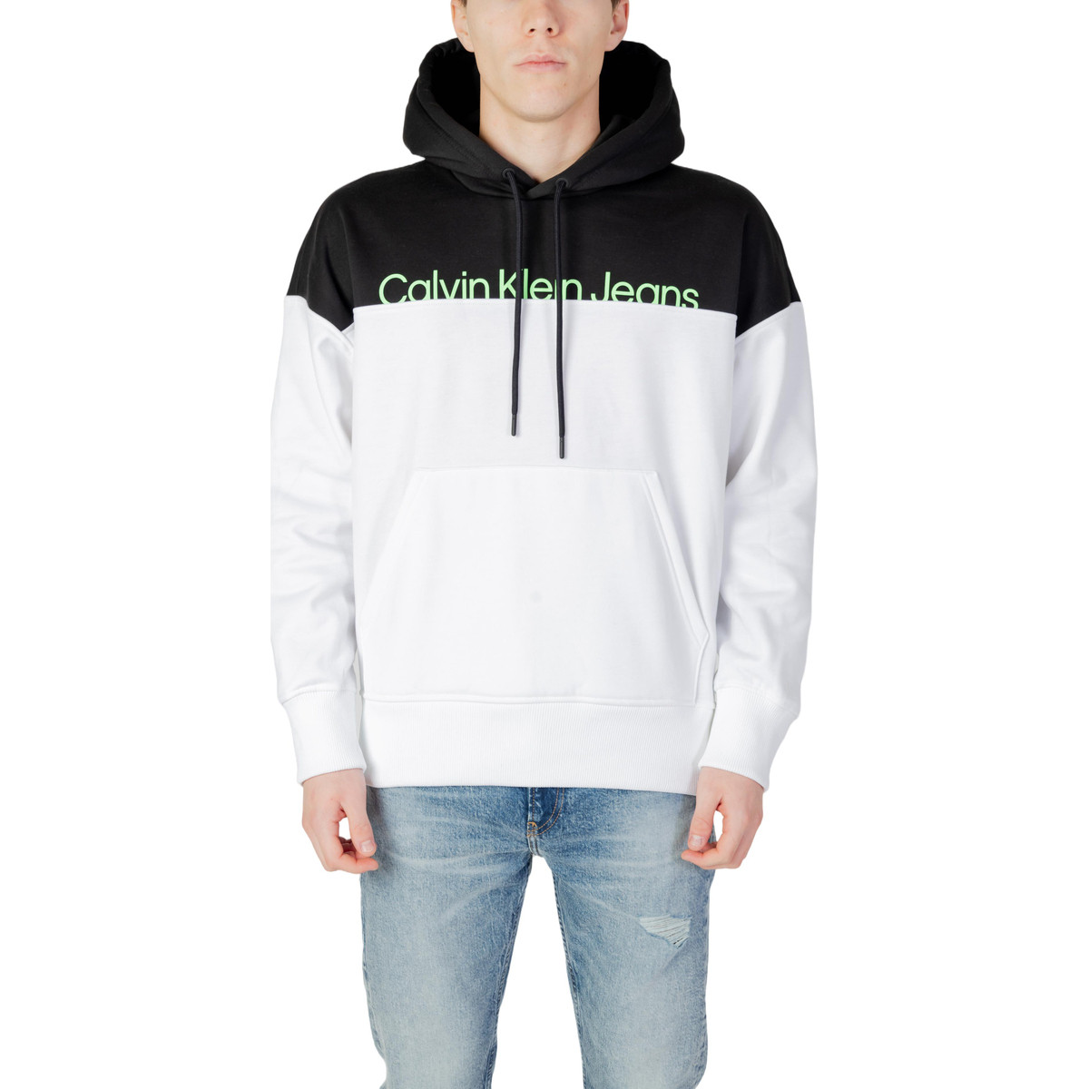 Calvin Klein Jeans  INSTITUTIONAL COLORBLOCK HOODIE J30J324089  Bílá