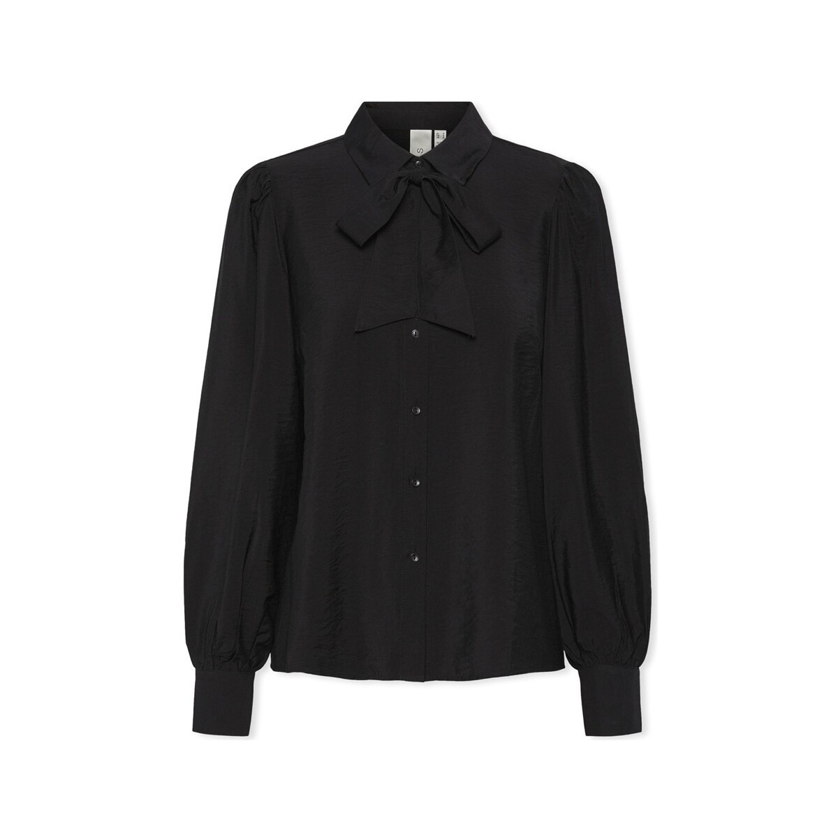 Y.a.s  YAS Noos Pil LS Bow Shirt - Black  Černá