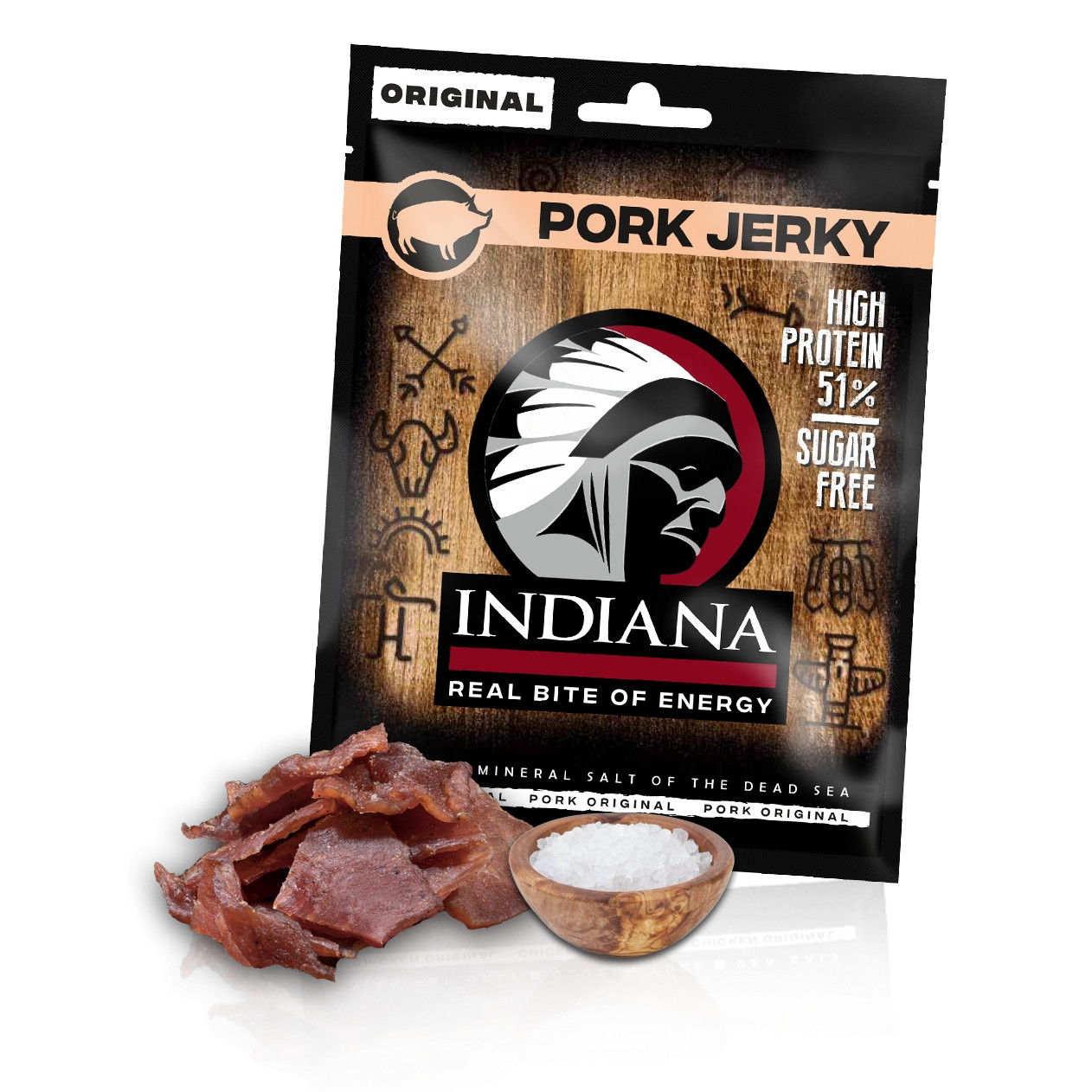 Sušené maso Indiana Jerky vepřové 25g - min. trvanlivost do 30.9.2023