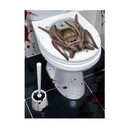 Halloweenská dekorace - samolepka na wc prkýnko pavouk