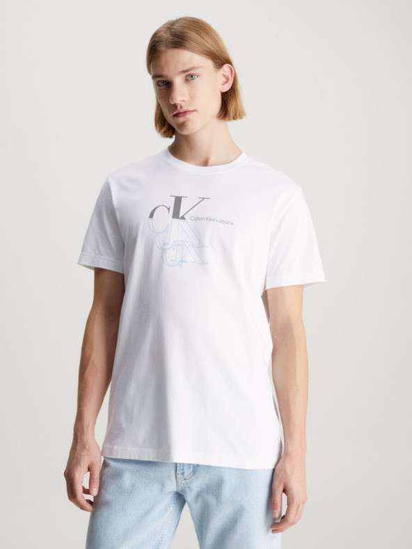 Calvin Klein Jeans Monogram Triko Bílá