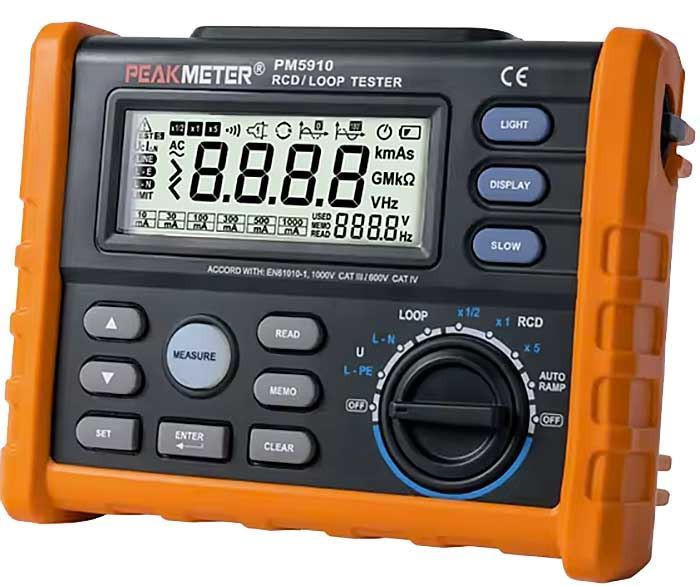 Tester RCD/ odporu smyčky PEAKMETER PM5910