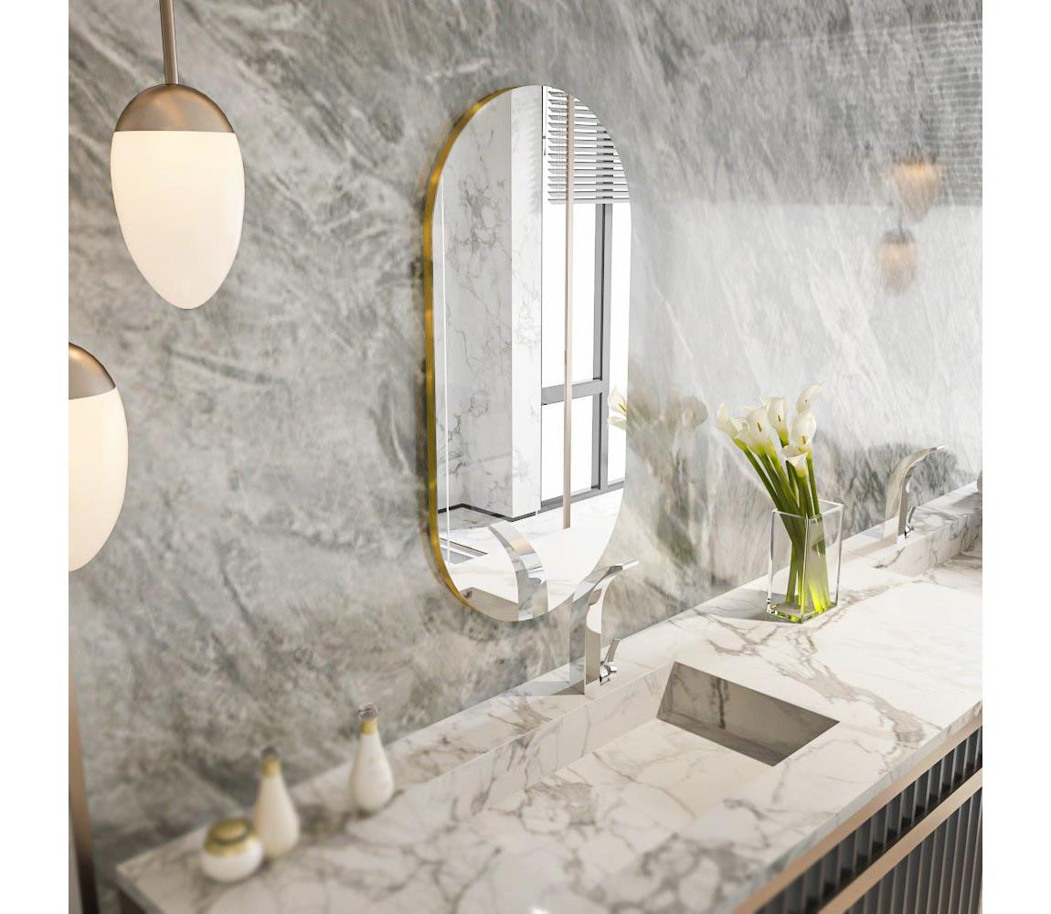 Nástěnné zrcadlo RIORS 85x45 cm zlatá