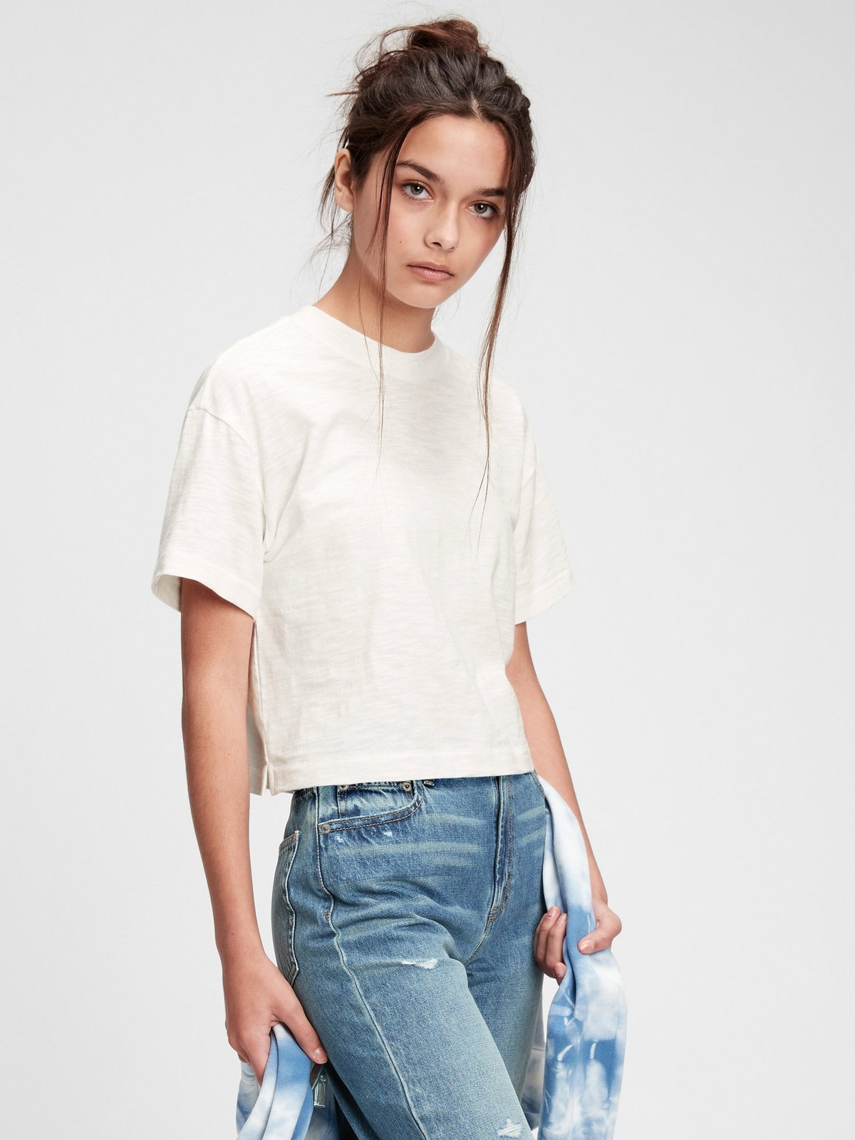 GAP Dětské tričko teen 100% organic cotton boxy t-shirt - Holky