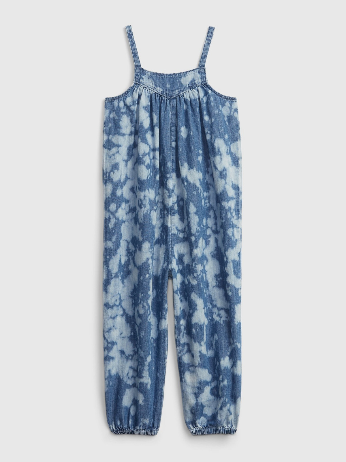 GAP Dětský overal tie-dye denim jumpsuit with Washwell - Holky