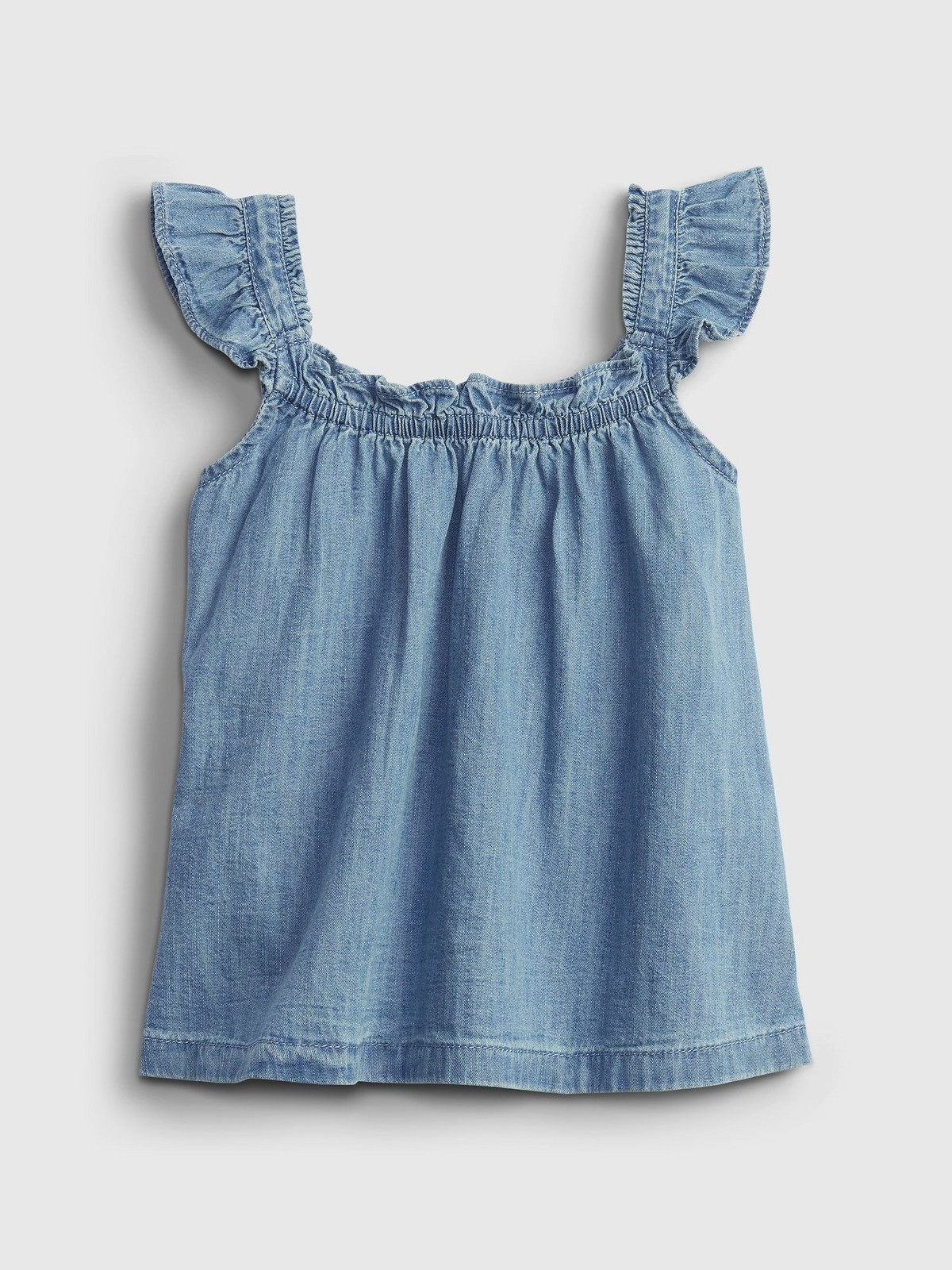 GAP Dětský top denim ruffle - Holky