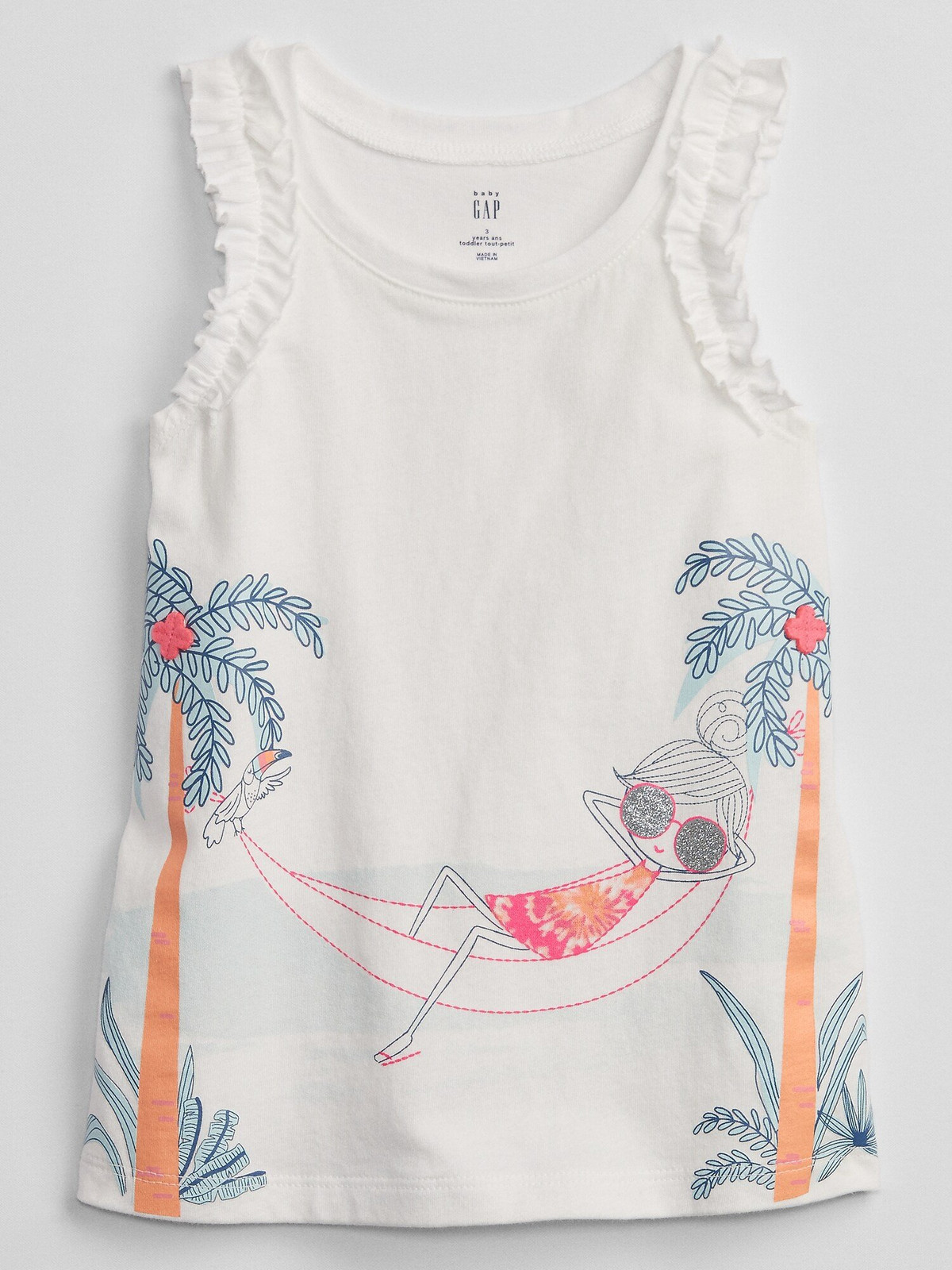 GAP Dětské tílko ruffle graphic tank - Holky