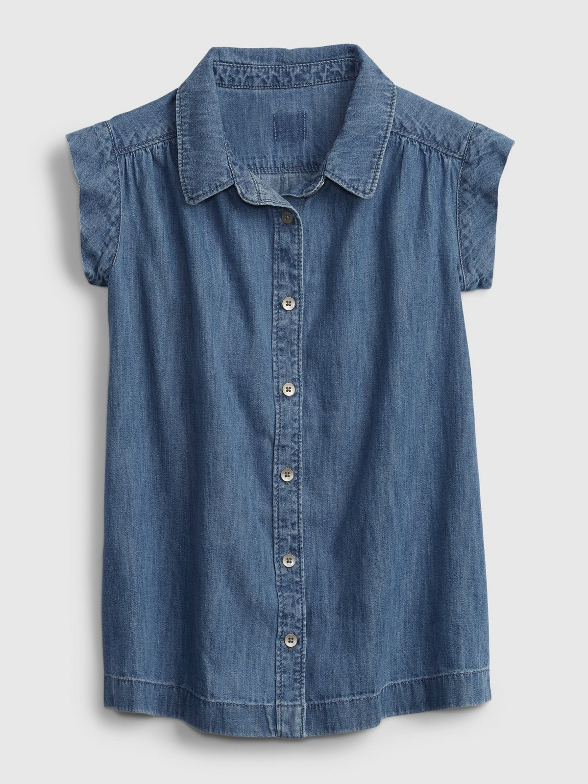 GAP Dětské šaty denim med button trough dress - Holky