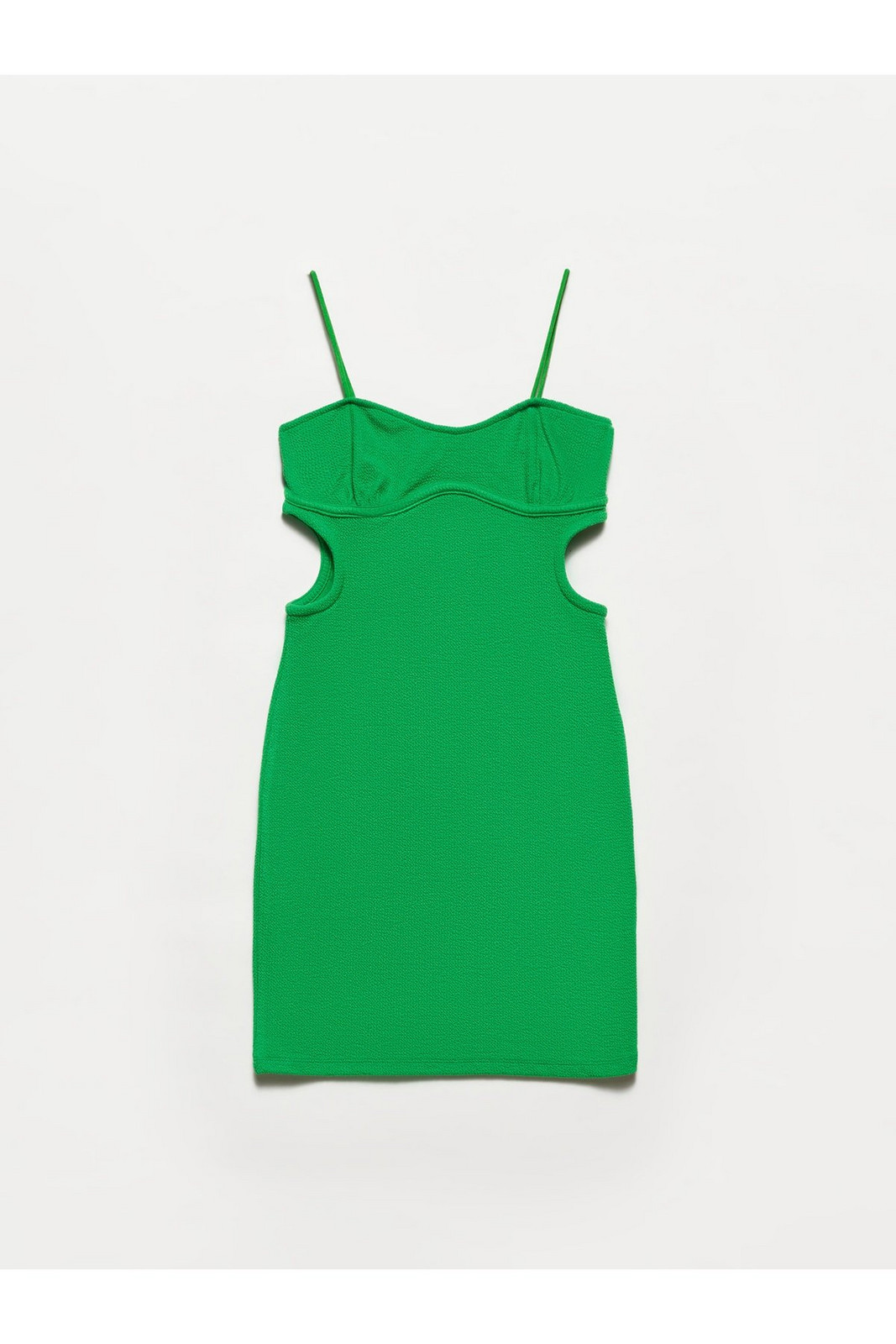 Dilvin 90394 Window Detail Mini Dress-dark Green