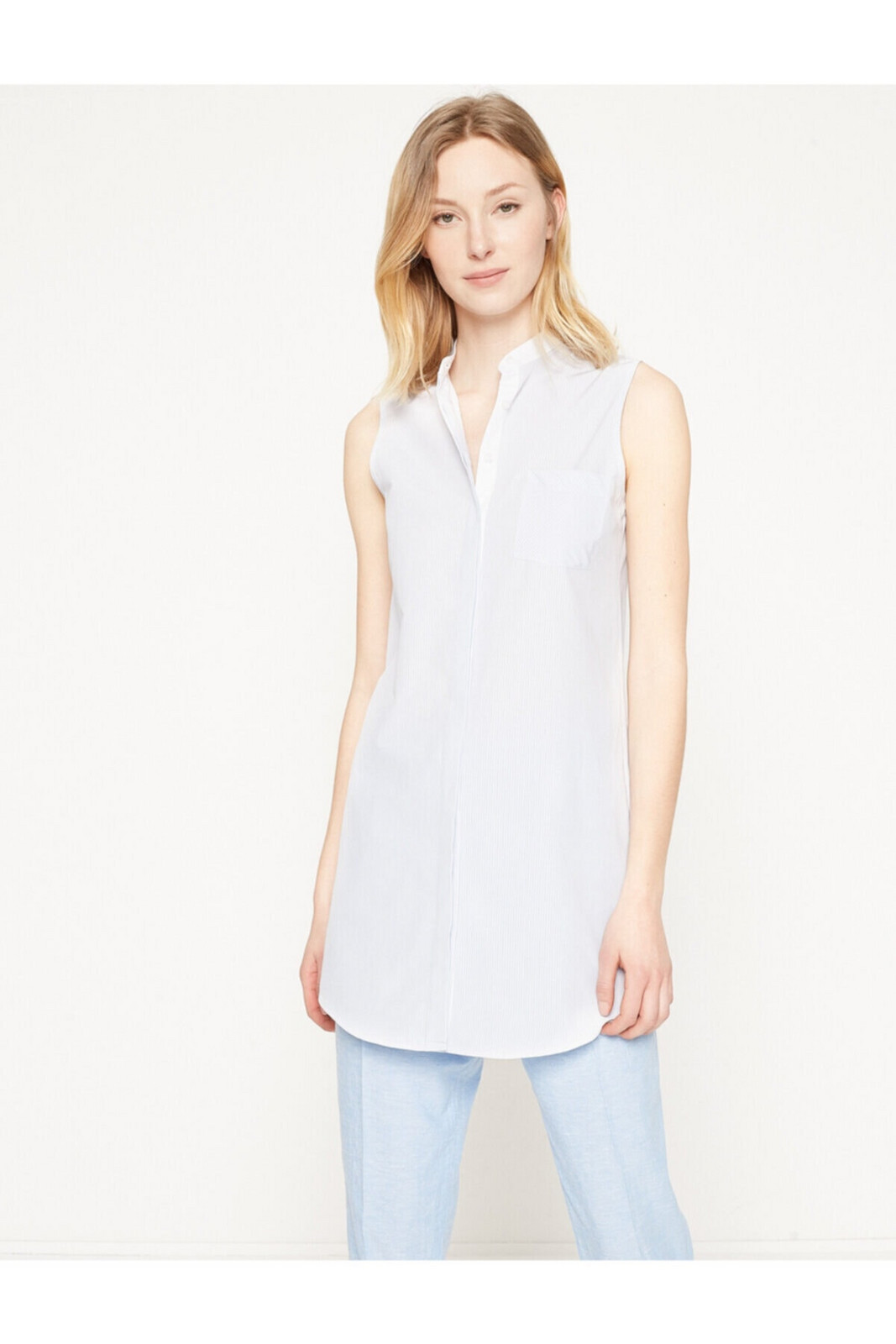 Koton Women's Blue Striped Tunic