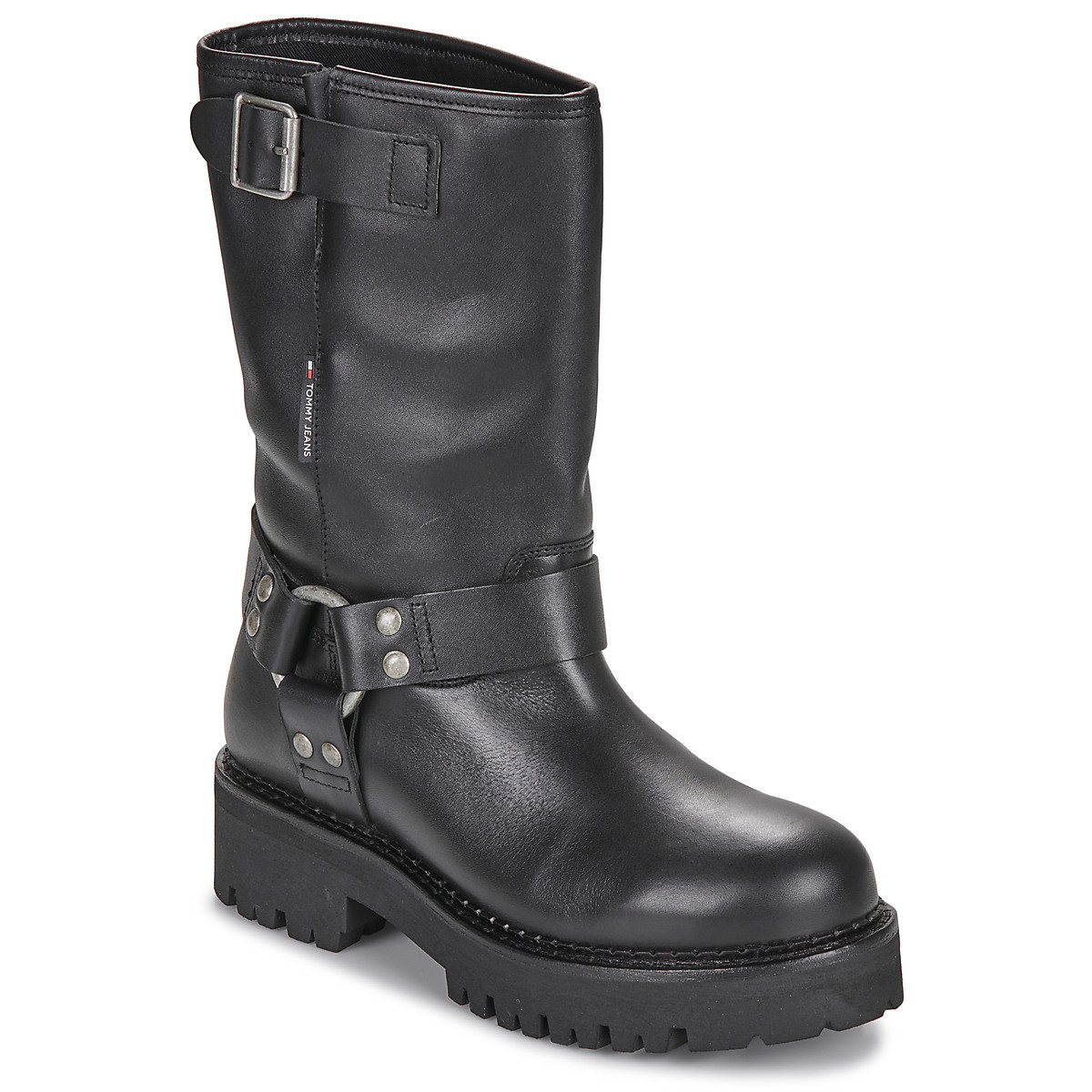 Tommy Jeans  TJW URBAN BIKER BOOT LEATHER  Černá