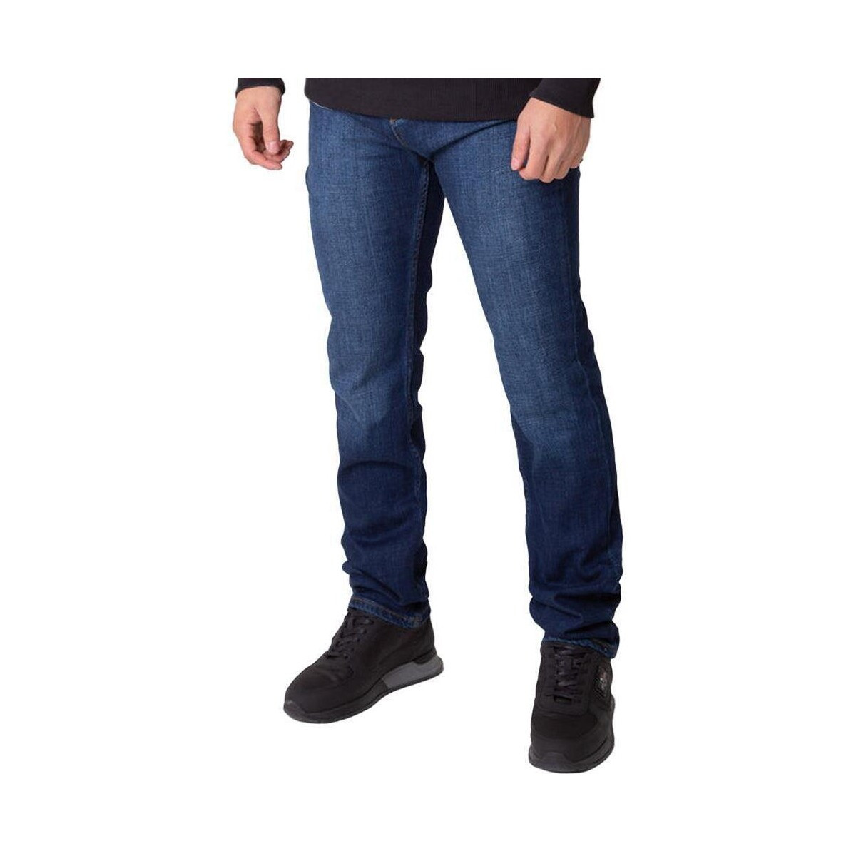 Belvotti Milano  Regular Fit Plain Denim Jeans - Indigo Blue  Modrá