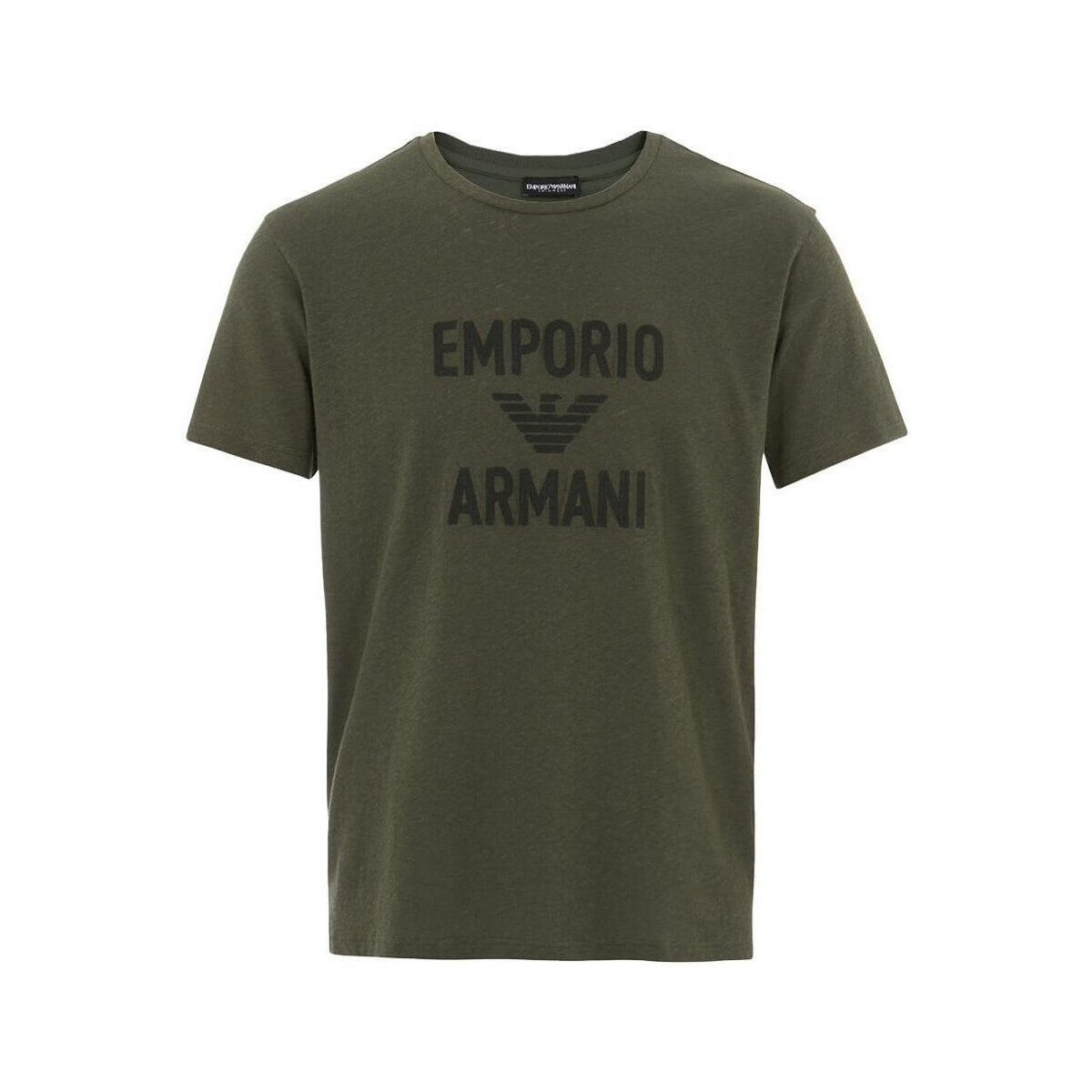 Emporio Armani  Beach Woven Logo T-Shirt - Military Green  Zelená