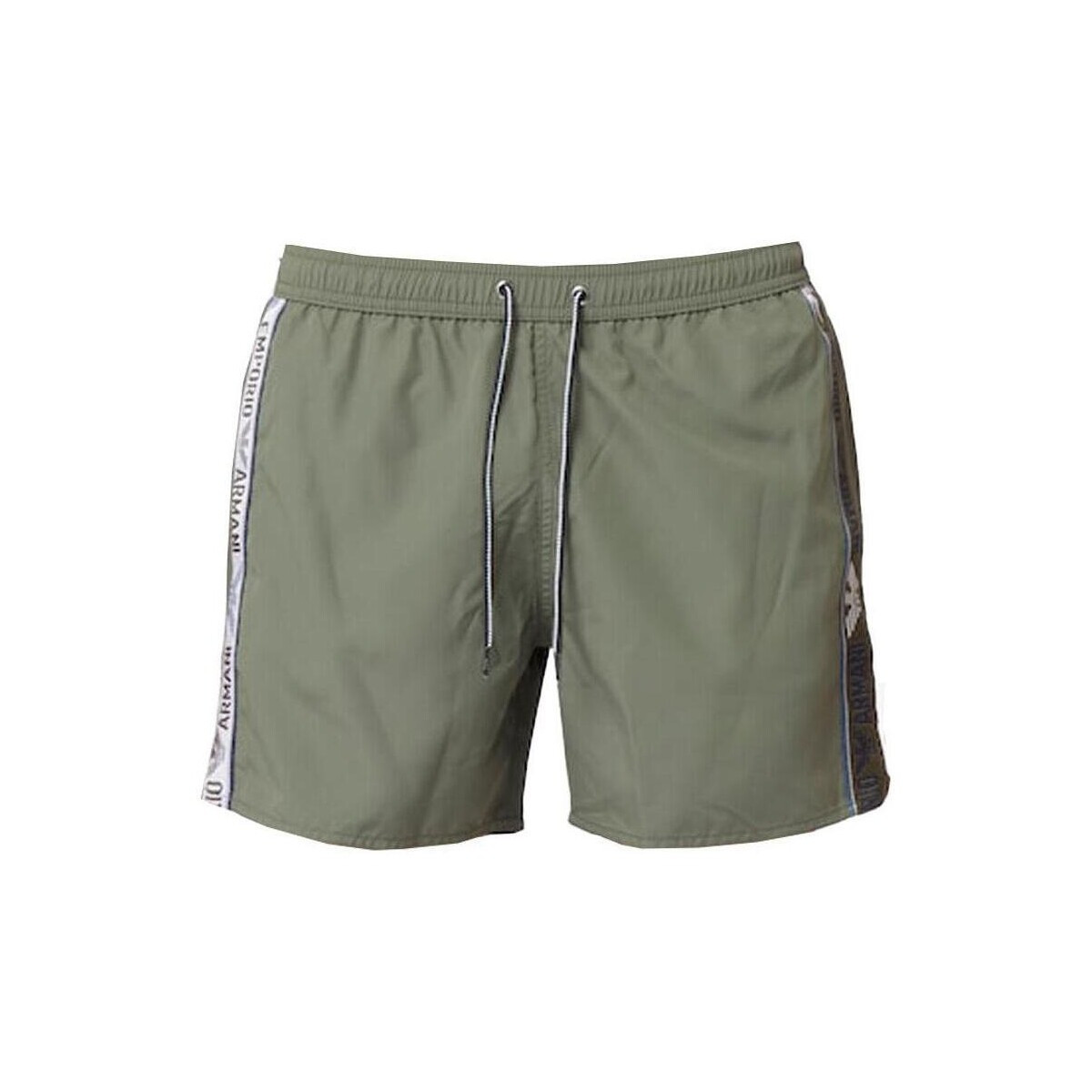 Emporio Armani  Beach Tape Logo Swim Shorts - Military Green  Zelená