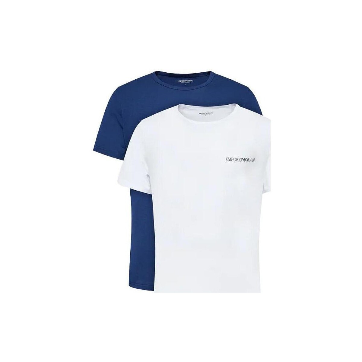 Emporio Armani  Lounge 2 Pack Crew T-Shirts White/Blue  Bílá