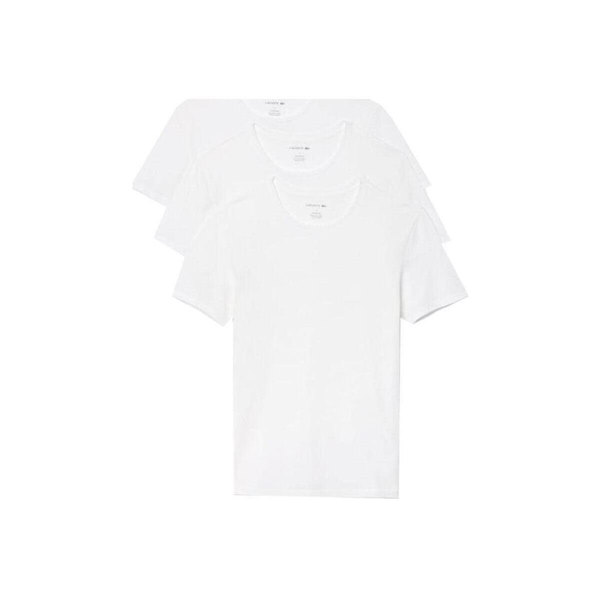 Lacoste  Lounge 3 Pack Plain Cotton T-Shirt White  Bílá