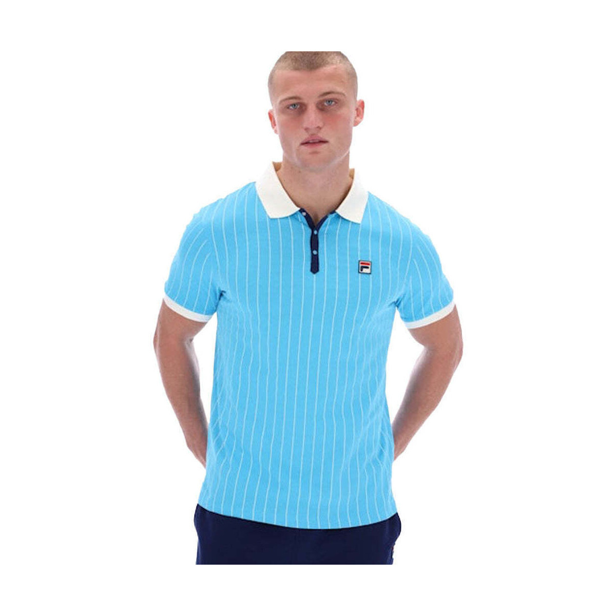 Fila  BB1 Classic Striped Polo Shirt Cyan Blue  Modrá