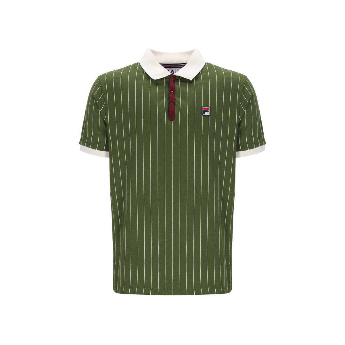 Fila  BB1 Classic Striped Polo Shirt Chive/Gardenia/Windsor Wine  Zelená