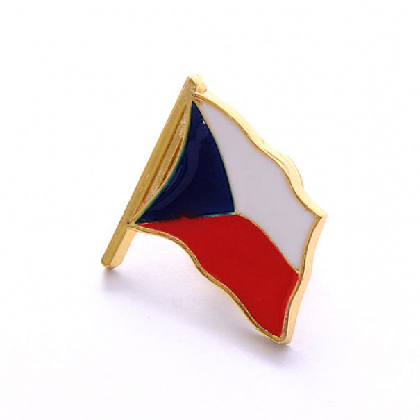 Odznak (pins) 20mm Česká vlajka vlající - barevný