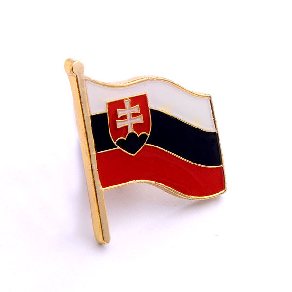 Odznak (pins) 20mm Slovenská vlajka vlající - barevný