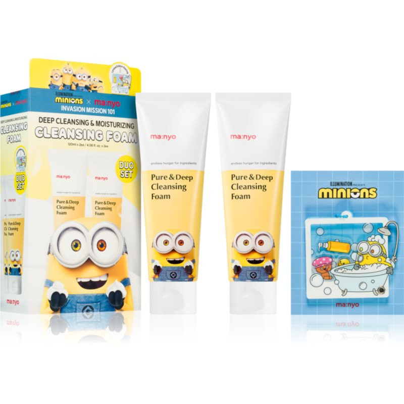 ma:nyo Minions Pure & Deep Cleansing Foam Duo Set dárková sada(pro dokonalé vyčištění pleti)