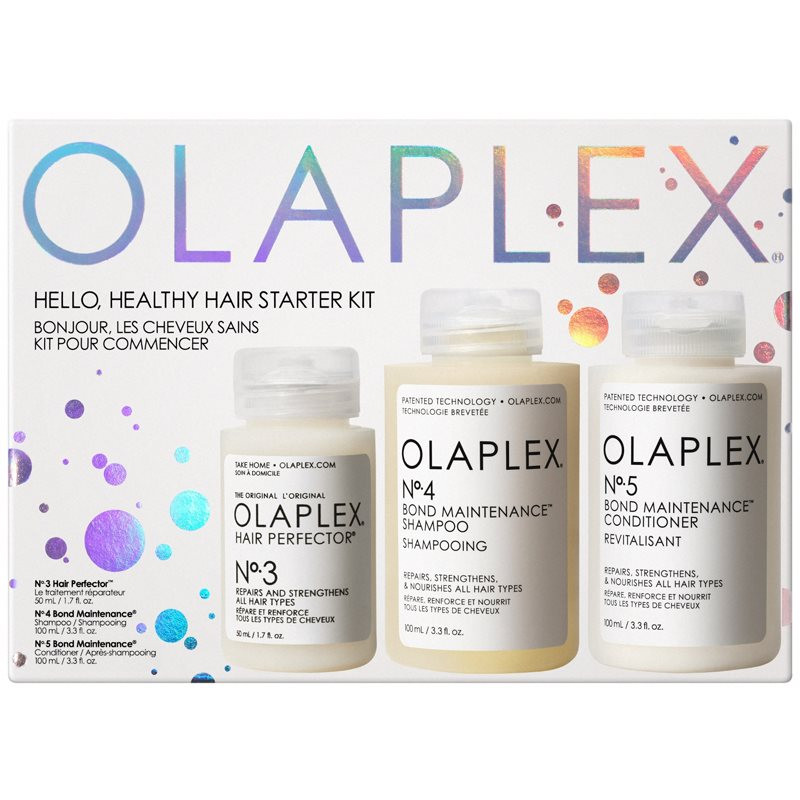 Olaplex Hello, Healthy Hair Starter Kit třífázová revitalizační péče pro všechny typy vlasů 3 ks