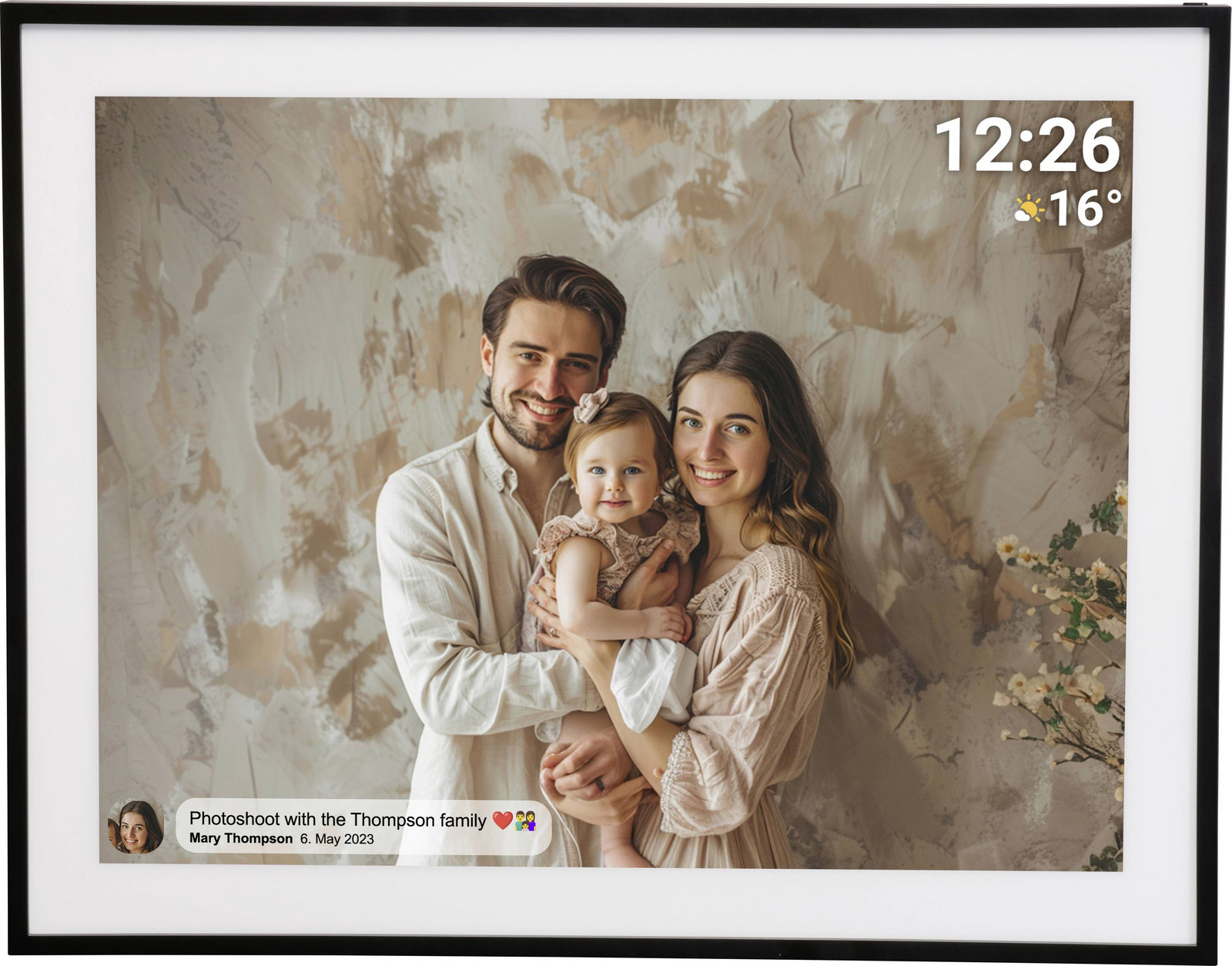 Denver PFF1970 digitální WiFi fotorámeček 48.3 cm 19 palec Energetická třída (EEK2021): E (A - G) 1280 x 720 Pixel 32 GB černá