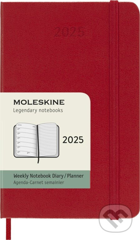 Moleskine Plánovací zápisník 2025 červený S, tvrdý