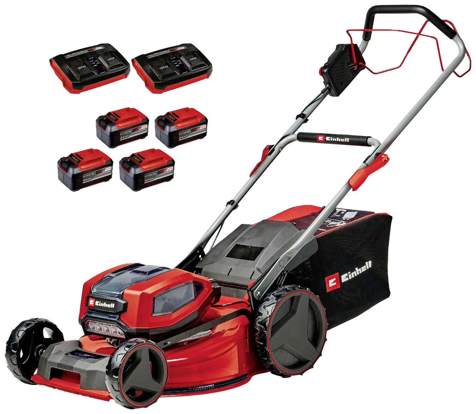 Einhell GP-CM 36/52 S Li BL (4x5,2Ah) akumulátor Akumulátorová sekačka Elektronický startér 18 V šířka sekání 47 cm