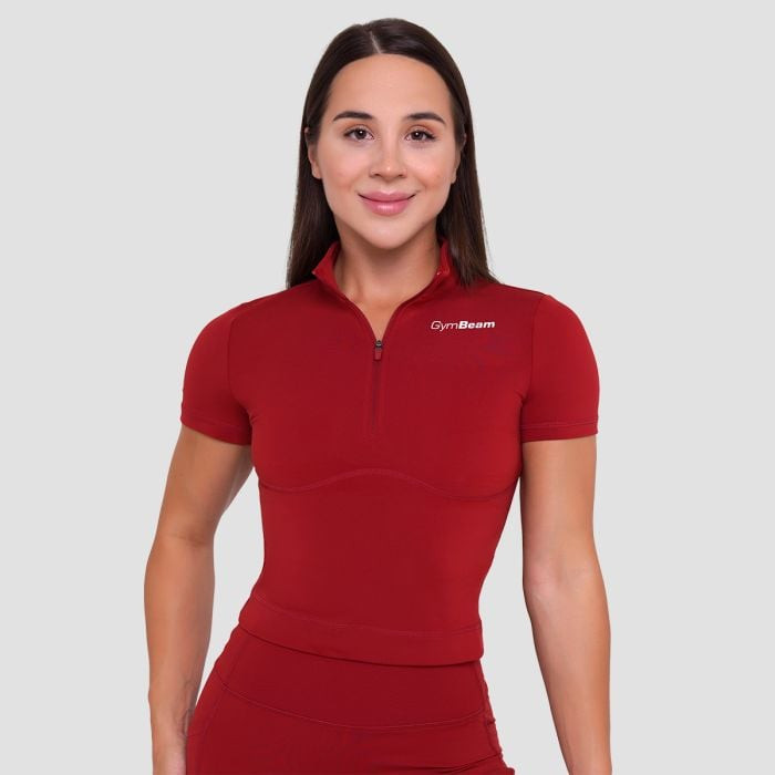 Dámské triko Cropped Ignite Dark Red XXL - GymBeam