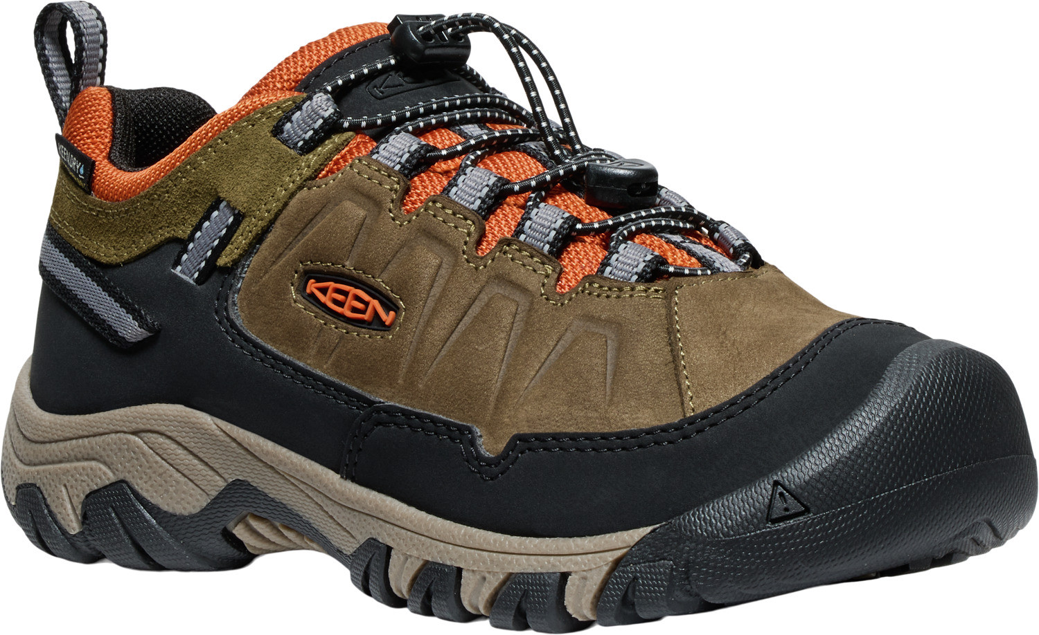 Keen TARGHEE IV LOW WP YOUTH dark olive/gold flame Velikost: 32/33